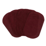 Maxbell 6pcs Iron on Patch Suede Fabric Applique Cloth Badge for Clothing Deep Red