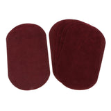 Maxbell 6pcs Iron on Patch Suede Fabric Applique Cloth Badge for Clothing Deep Red