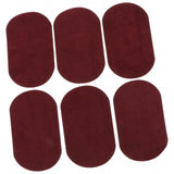 Maxbell 6pcs Iron on Patch Suede Fabric Applique Cloth Badge for Clothing Deep Red