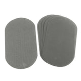 Max 6pcs Iron on Patch Suede Fabric Applique Cloth Badge for Clothing Gray
