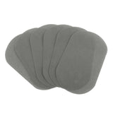 Max 6pcs Iron on Patch Suede Fabric Applique Cloth Badge for Clothing Gray