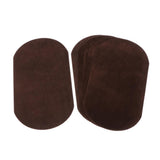 Max 6pcs velvet Oval Elbow Knee Patches Repair Applique sewing suede  Dark Brown
