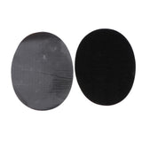 Max 6pcs Oval Shape Iron-on Patch Suede Elbow Applique Cloth Badge Black