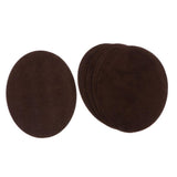 Max 6pcs Oval Shape Iron-on Patch Suede Elbow Applique Cloth Badge Coffee