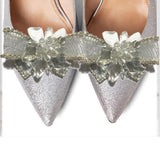 Max Maxb Bowknot Rhinestone Patch Applique Crystal Bridal Shoe Patch DIY Crafts Big
