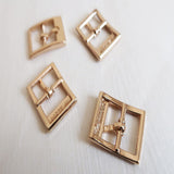 Max 4pcs Center Bar Buckles Pin Single Prong Belt Buckle DIY Accessories Gold