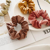 Max 13Pack Pu Leather Hair Scrunchies Hair Band Hair Ties Bow Ponytail Holder