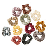 Max 13Pack Pu Leather Hair Scrunchies Hair Band Hair Ties Bow Ponytail Holder