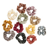Max 13Pack Pu Leather Hair Scrunchies Hair Band Hair Ties Bow Ponytail Holder