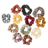 Max 13Pack Pu Leather Hair Scrunchies Hair Band Hair Ties Bow Ponytail Holder
