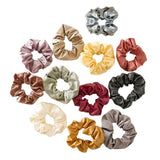 Max 13Pack Pu Leather Hair Scrunchies Hair Band Hair Ties Bow Ponytail Holder