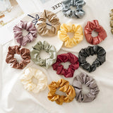 Max 13Pack Pu Leather Hair Scrunchies Hair Band Hair Ties Bow Ponytail Holder