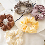 Max 13Pack Pu Leather Hair Scrunchies Hair Band Hair Ties Bow Ponytail Holder