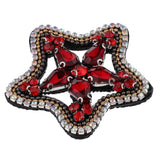 Max Maxb Star Crystal Rhinestone Patch Applique for Clothes Decor 55mm Red