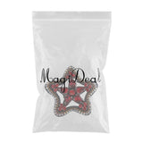 Max Maxb Star Crystal Rhinestone Patch Applique for Clothes Decor 55mm Red