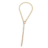 Max Simple Chain Necklace Wheat Chain Pendant Necklace with Loop Clasp Gold
