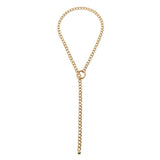 Max Simple Chain Necklace Wheat Chain Pendant Necklace with Loop Clasp Gold