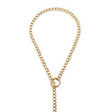 Max Simple Chain Necklace Wheat Chain Pendant Necklace with Loop Clasp Gold