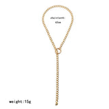Max Simple Chain Necklace Wheat Chain Pendant Necklace with Loop Clasp Gold