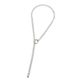 Max Simple Chain Necklace Wheat Chain Pendant Necklace with Loop Clasp Silver