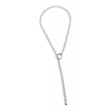 Max Simple Chain Necklace Wheat Chain Pendant Necklace with Loop Clasp Silver
