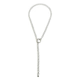 Max Simple Chain Necklace Wheat Chain Pendant Necklace with Loop Clasp Silver