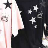 Max Maxb 6pcs Star Rhinestone Hot Melt Adhesive Patch Iron on Applique Clothes Decor