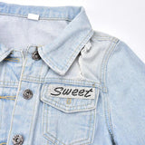 Max 6pcs Letters SWEET Rhinestone Patches Crystal Badges for Clothes Bag Patches