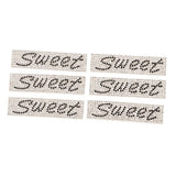 Max 6pcs Letters SWEET Rhinestone Patches Crystal Badges for Clothes Bag Patches