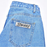 Max 6pcs Letters SWEET Rhinestone Patches Crystal Badges for Clothes Bag Patches