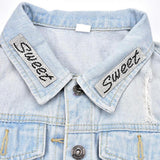 Max 6pcs Letters SWEET Rhinestone Patches Crystal Badges for Clothes Bag Patches