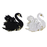 Max Swan 3D Swan Sequin Patches Applique for Clothes Hats Bags Decor White Swan