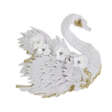 Max Swan 3D Swan Sequin Patches Applique for Clothes Hats Bags Decor White Swan