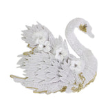 Max Swan 3D Swan Sequin Patches Applique for Clothes Hats Bags Decor White Swan