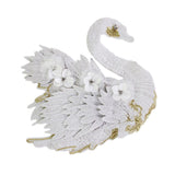 Max Swan 3D Swan Sequin Patches Applique for Clothes Hats Bags Decor White Swan