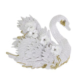 Max Swan 3D Swan Sequin Patches Applique for Clothes Hats Bags Decor White Swan