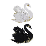 Max Swan 3D Swan Sequin Patches Applique for Clothes Hats Bags Decor White Swan