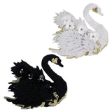 Max Swan 3D Swan Sequin Patches Applique for Clothes Hats Bags Decor White Swan