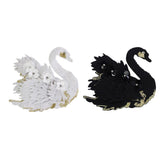 Max Swan 3D Swan Sequin Patches Applique for Clothes Hats Bags Decor White Swan