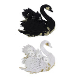 Max Swan 3D Swan Sequin Patches Applique for Clothes Hats Bags Decor White Swan