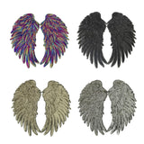 Maxbell 3D Feather Wings Sequin Patches for Clothes Hats Bags Embellishment Golden