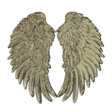 Maxbell 3D Feather Wings Sequin Patches for Clothes Hats Bags Embellishment Golden