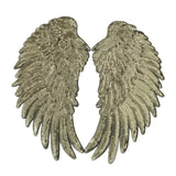 Maxbell 3D Feather Wings Sequin Patches for Clothes Hats Bags Embellishment Golden