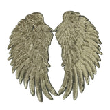 Maxbell 3D Feather Wings Sequin Patches for Clothes Hats Bags Embellishment Golden