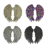 Maxbell 3D Feather Wings Sequin Patches for Clothes Hats Bags Embellishment Golden