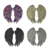 Maxbell 3D Feather Wings Sequin Patches for Clothes Hats Bags Embellishment Golden