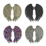 Maxbell 3D Feather Wings Sequin Patches for Clothes Hats Bags Embellishment Golden