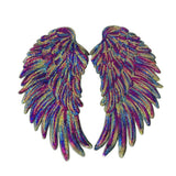 Maxbell 3D Feather Wings Sequin Patches for Clothes Hats Bags Embellishment Colorful