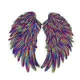 Maxbell 3D Feather Wings Sequin Patches for Clothes Hats Bags Embellishment Colorful