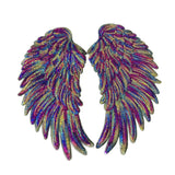 Maxbell 3D Feather Wings Sequin Patches for Clothes Hats Bags Embellishment Colorful